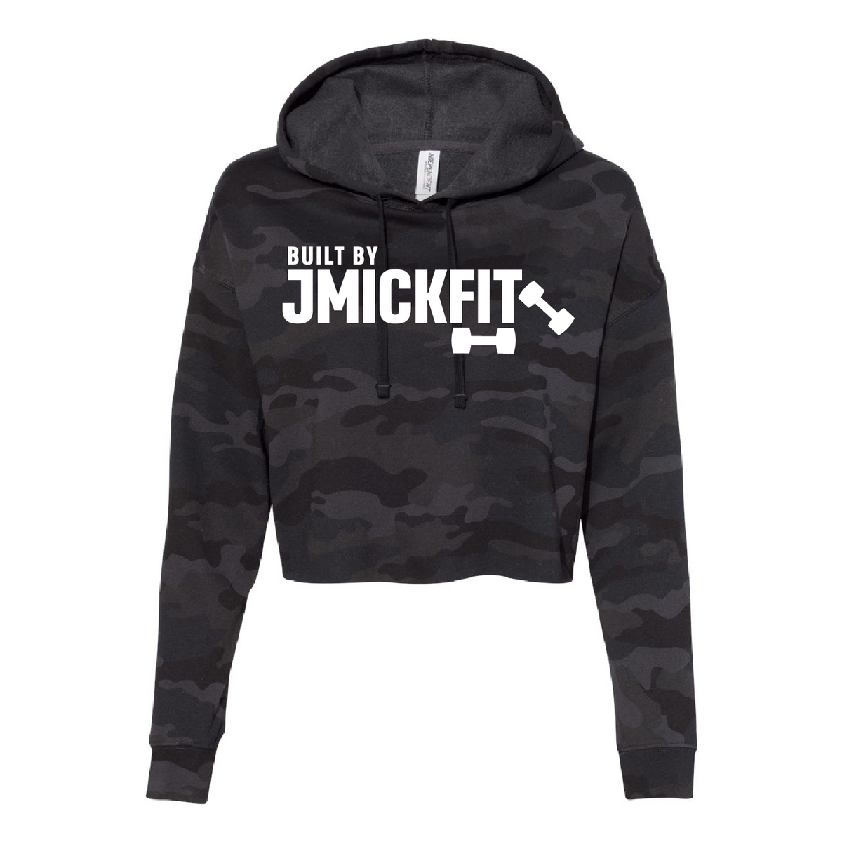 JMick Fit Camo Cropped Hooded Sweatshirt
